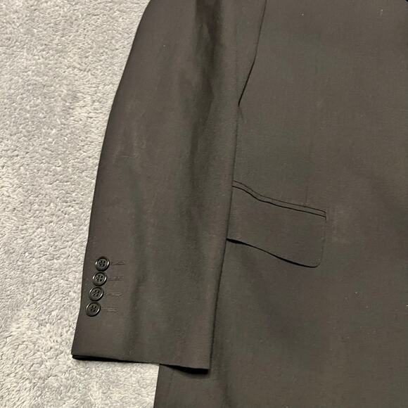 Canali Blazer Sport Coat Mens 50 US 40 Made In Italy 3 Buttons Jacket Black Wool - Picture 2 of 12